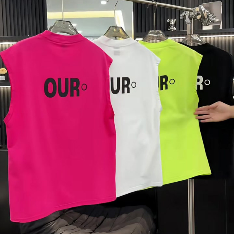 Summer Internet Sensation ins Super Popular Couple American Street Style Dopamine Bright Color Sleeveless Vest T-Shirt Sports Tank Top for Men
