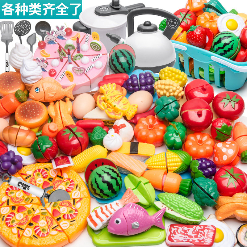 Chechele toys fruits fruits and vegetables puzzle over home kitchen cut vegetables kids baby boy girl cake set