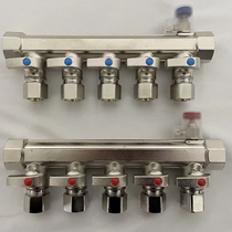 Water distributor water distributor accessories floor heating vent and water valve switch complete set all-copper large flow four-way and five-way