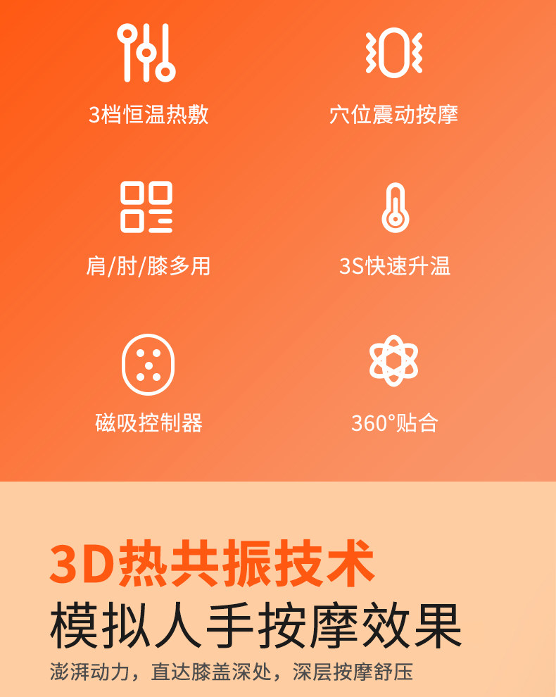 【中国直邮】muselove 慕诗爱 加热按摩护膝 膝盖热敷  关节理疗按摩仪  保暖老寒腿加热艾灸疼痛神器  2只装