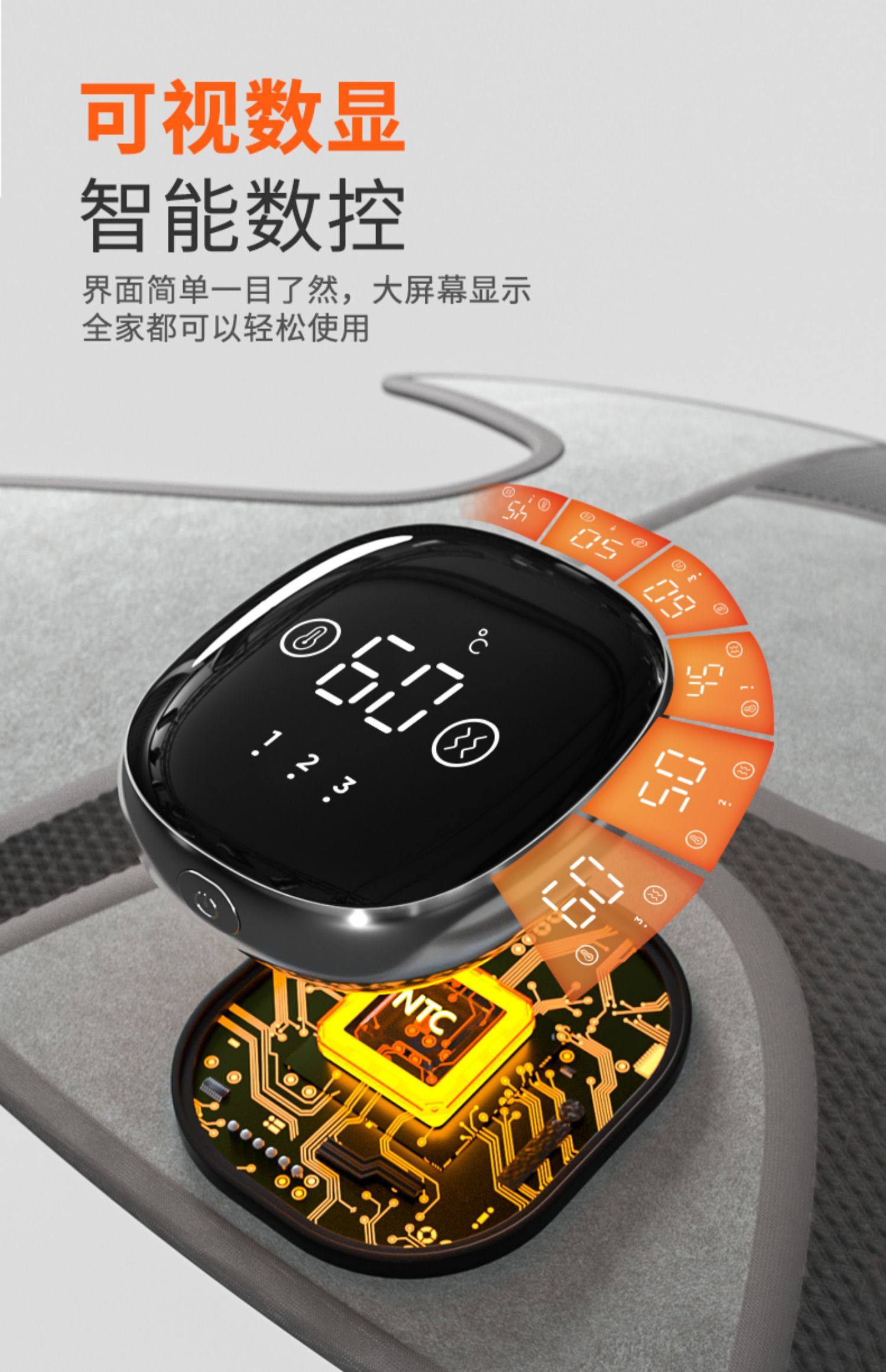 【中国直邮】muselove 慕诗爱 加热按摩护膝 膝盖热敷  关节理疗按摩仪  保暖老寒腿加热艾灸疼痛神器  2只装