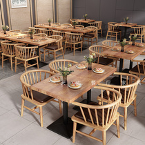 Fast food table and chair economy restaurant table dumpling restaurant table and chair combination milk tea shop snack shop noodle shop long table