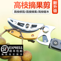 High branch shears high-altitude shears tree shears pruning shears lengthened stainless steel fruit picking artifact shears sturdy and durable flower branch shears