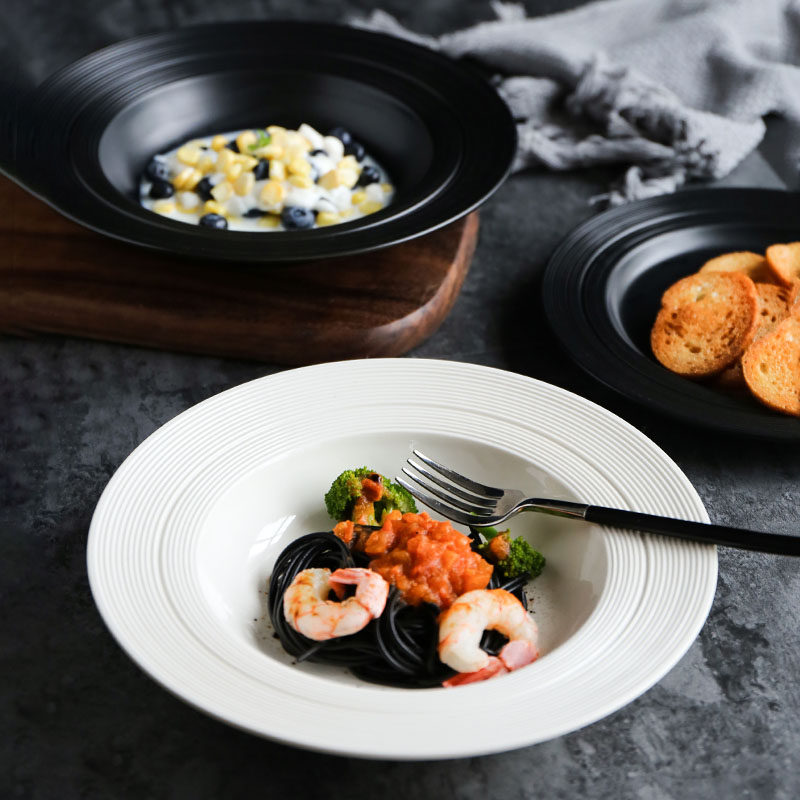 Special beautiful plate creative high-sensitivity and light luxury with deep mouth dish Nordic style Western meal