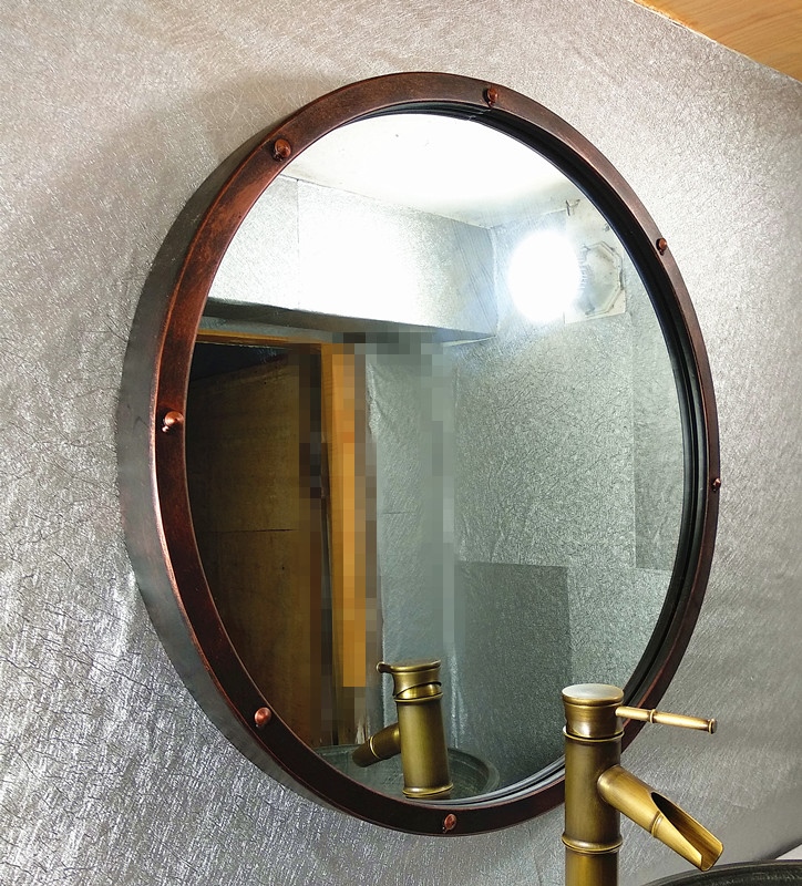Retro Mirror Wall Hanging Oval Nordic Makeup Room Washing Basin Mirror Europea Make-up Mirror for Old Antique Toilet Mirror