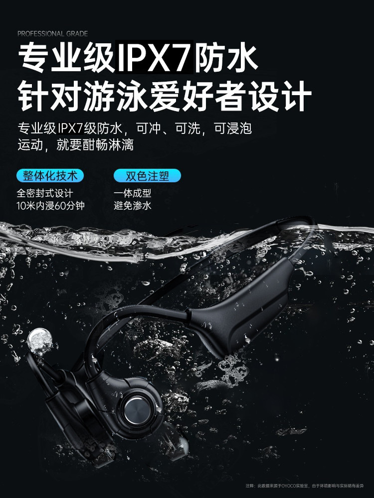 Bone Conduction Bluetooth Headset, Wireless, Sports-Specific, Waterproof for Swimming and Running, Non-In-Ear, Over-Ear Type, 2023 New Model