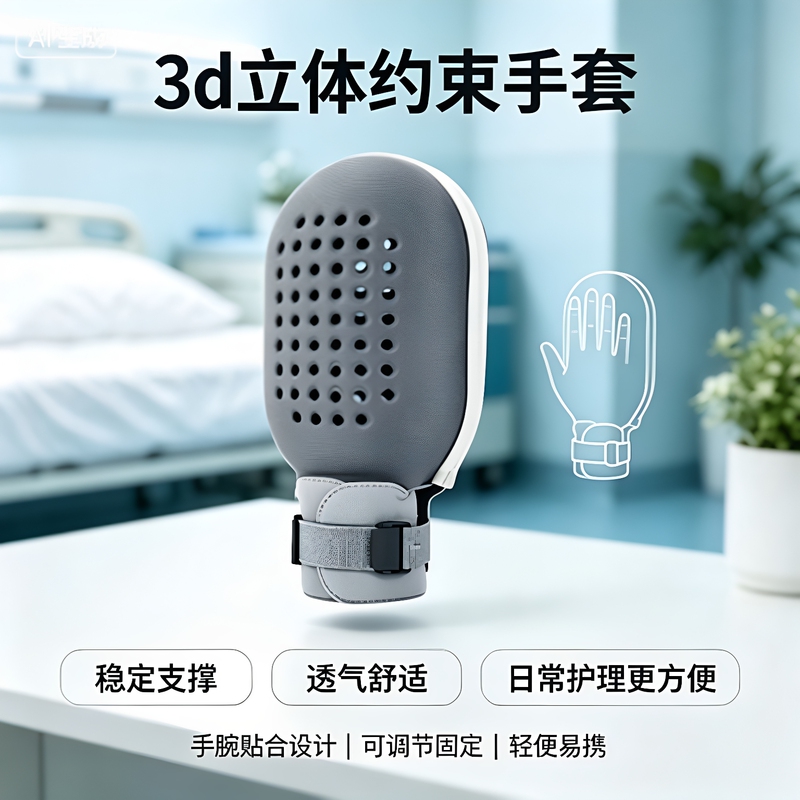 3D Three-Dimensional Restraint Gloves for Elderly Care, Anti-Pull, Anti-Scratch, Breathable, Wrist-Fitting, with Zipper 3D Three-Dimensional Restraint Gloves for Elderly Care, Anti-Pull, Anti-Scratch, Breathable, Wrist-Fitting, with Zipper