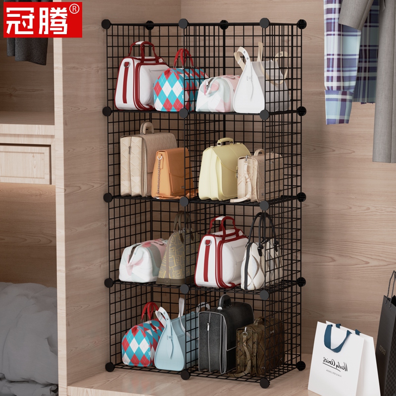 Bag storage rack Backpack finishing cabinet Bedroom shelf Room cabinet in the cabinet no hanging floor hanging bag display stand
