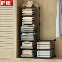 Wardrobe storage Layered partition Drawer-type stackable wardrobe Clothes storage basket grid finishing cabinet Built-in shelf