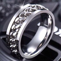 Net red open beer bottle ring female ins tide rotating chain domineering men's society hip-hop wind lovers necklace Joker