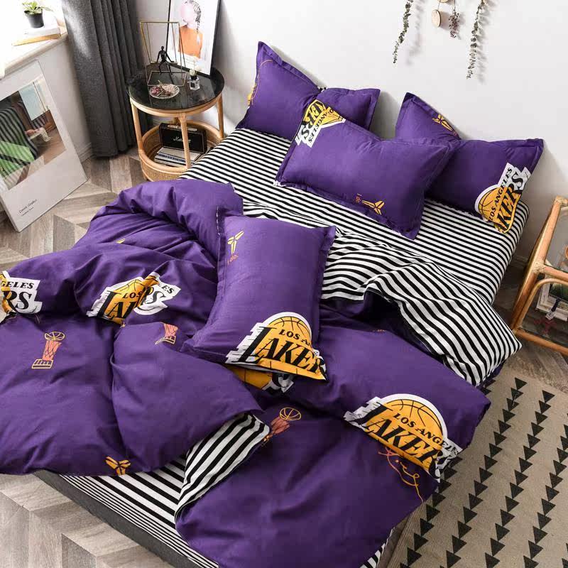 Kobe quilt cover four-piece school basketball bedding foreign trade quilt cover super soft warm air school Lakers style