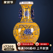 Jingdezhen instrumental Ceramic Handesquisse grand nombre darrangements de fleurs de vase Nouveau salon chinois TV cabinet pour livraison pendule douverture