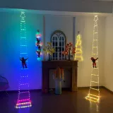 Светодиодная рождественская лестница Фонарь Водонепроницаемый пояс восхождение на Санта -Клаус подходит для рождественских лампок на открытом воздухе в помещении