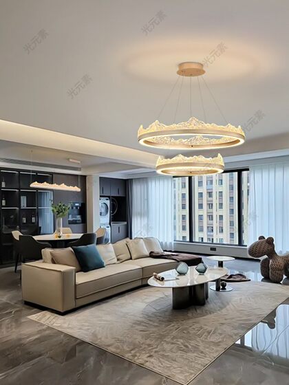 Restaurant chandelier Rizhao Jinshan modern simple new Chinese tea table living room chandelier minimalist restaurant bar table lamp