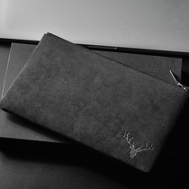 Special Cabinet Europe Station 2022 New Leather Handbags Mens Large Capacity Envelopes Bag Genuine Leather Hand Grip Bag Clips