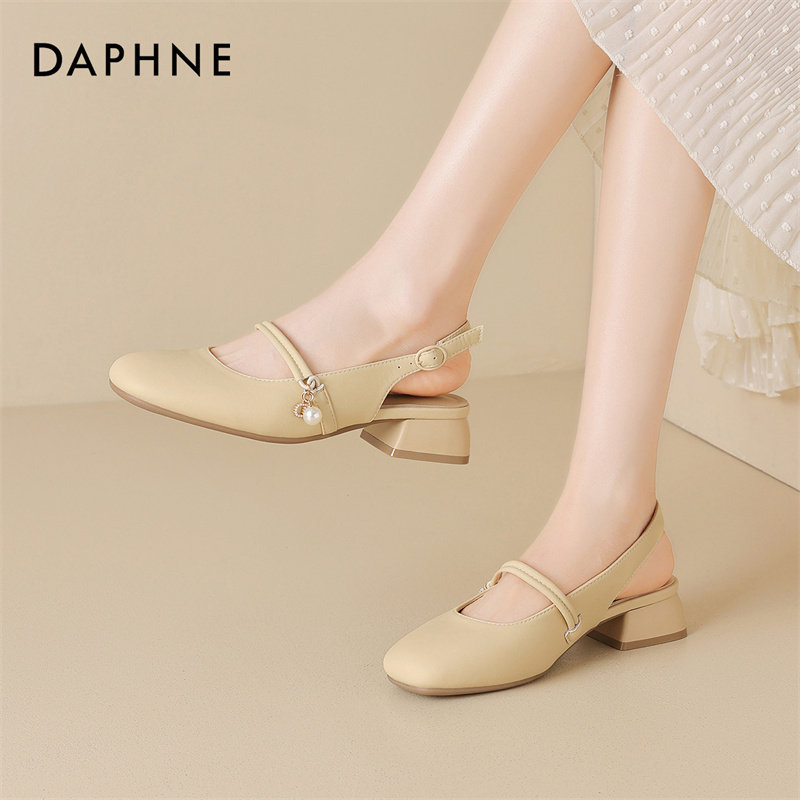 Fg Daphne Summer Fashion Sandals for Women, Fashionable Casual Shoes, Versatile Mid-Heel Chunky Heel Shoes, Elegant Sandals