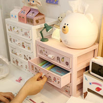 Desk INS HEART DRAWER Desktop Case Makeup Desk Stationery minimalist Tide Accommodating student Dormitory Debris