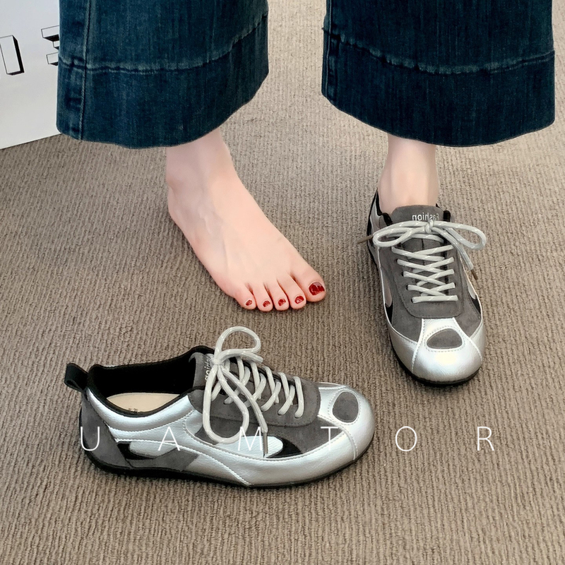 French Uamtor Silver Training Shoes for Women 2026 Spring and Summer Versatile Retro Sports Casual Sneakers French Uamtor Silver Training Shoes for Women 2026 Spring and Summer Versatile Retro Sports Casual Sneakers