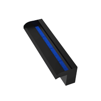 Matt black with colorful lights stainless steel waterfall outlet courtyard water curtain water curtain water mouth landscape wall artificial overlapping water