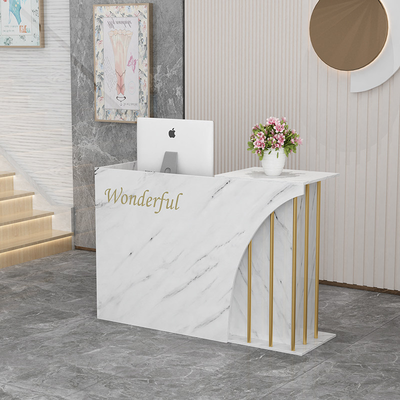 Commercial Front Desk Reception Desk Bar Desk Collection Silver Desk Shop Small Minimyo Modern Convenience Store Beauty Clothing Store-Taobao