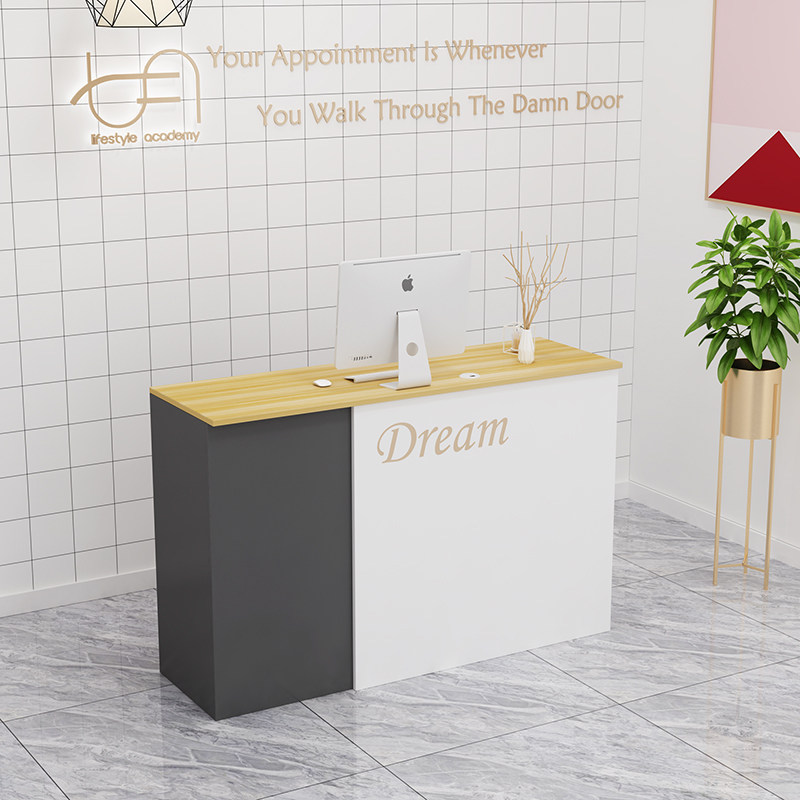 Light luxury double color-colored marble cash collection bar reception cabinet nail hair boys and girls clothing simple