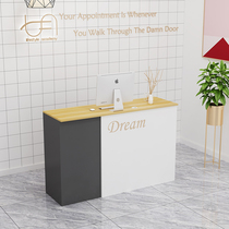 Light luxury European style double color matching marble cashier bar reception cabinet manicure beauty hair boys and girls clothing simple