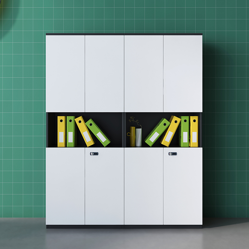 Hot selling office filing cabinet data cabinet wooden filing cabinet glass door floor-to-ceiling bookcase with lock storage cabinet hanger