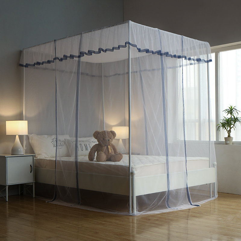 Snail home new home bedroom old-fashioned mosquito net encryption summer three-door floor-to-ceiling dust-proof single bed mosquito net