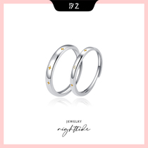 The Zhizhi Jewelry misses your couples to the ring Original design Little luxurious pure silver ring opening to the Seven New Years Eve gift