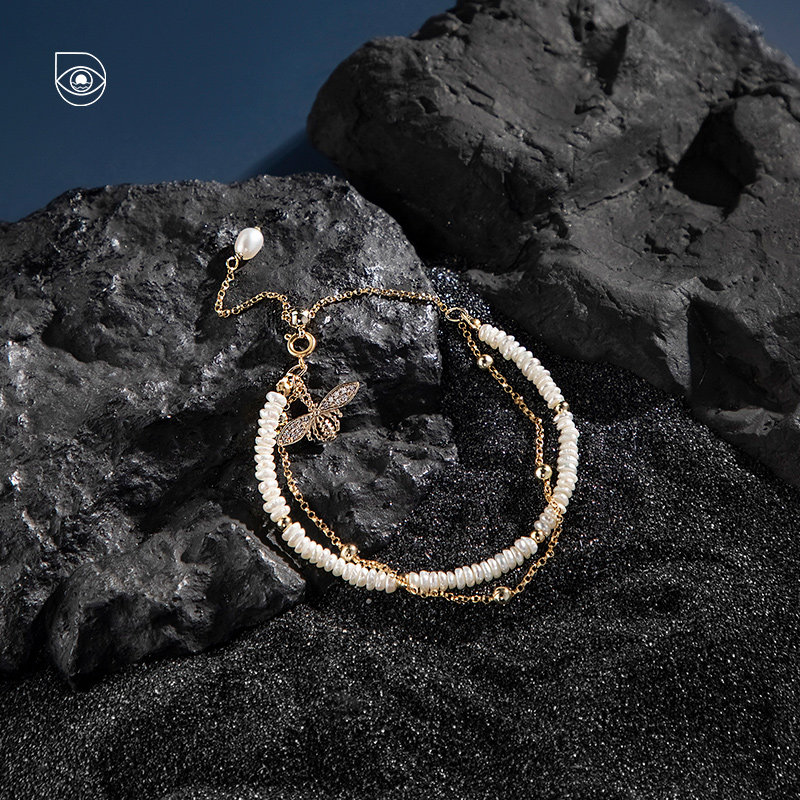 Xizhi Jewelry Xiaoyue Original Design Hand Natural Pearl Bee Jewelry Girls Ins Niche Design