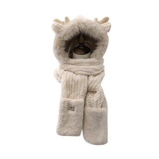 Zhiyou three-piece set of warm and ear-protecting integrated hats
