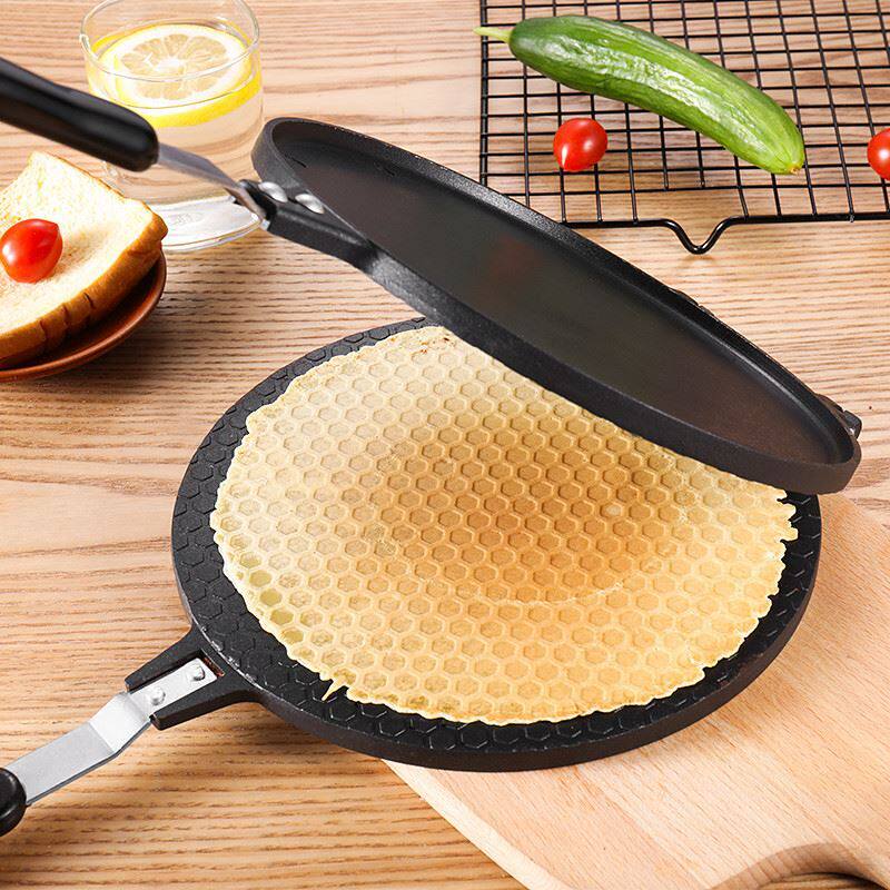 Egg Roll Machine Home Small Gas Crispy Leather Machine Multifunction Bifacial Tray Biscuit Baking Tool Mini-Branded Pan