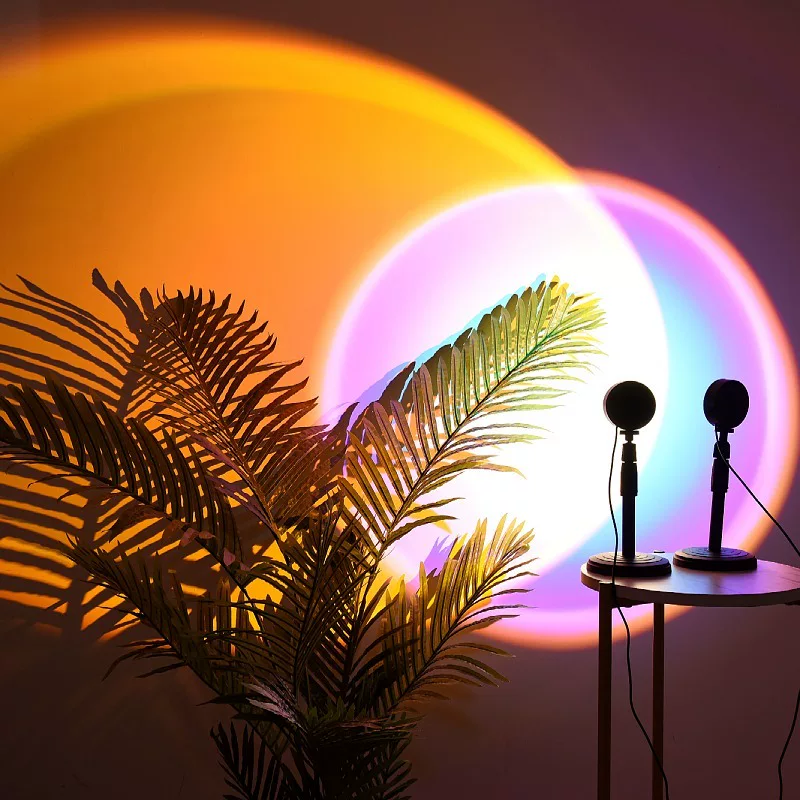 Свет Sunset Light, свет для фотографии в интернет‑млелости, RGB подсветка сумерек и рассвета, настольная лампа/ночник‑проекция на пол