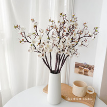 Peach Blossom Branch Simulation Flower Living Room Dining Room Restaurant Decoration Flower Furnishing Table Top Dry Bouquet Indoor Pendulum dance shooting props
