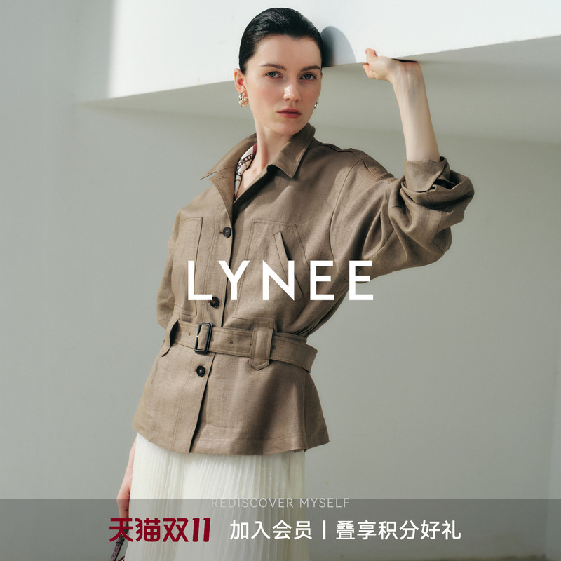 Lynee【Gold Label Chelsea】Lanificio Italian Imported Linen Old Money Jacket Coat for Women Autumn