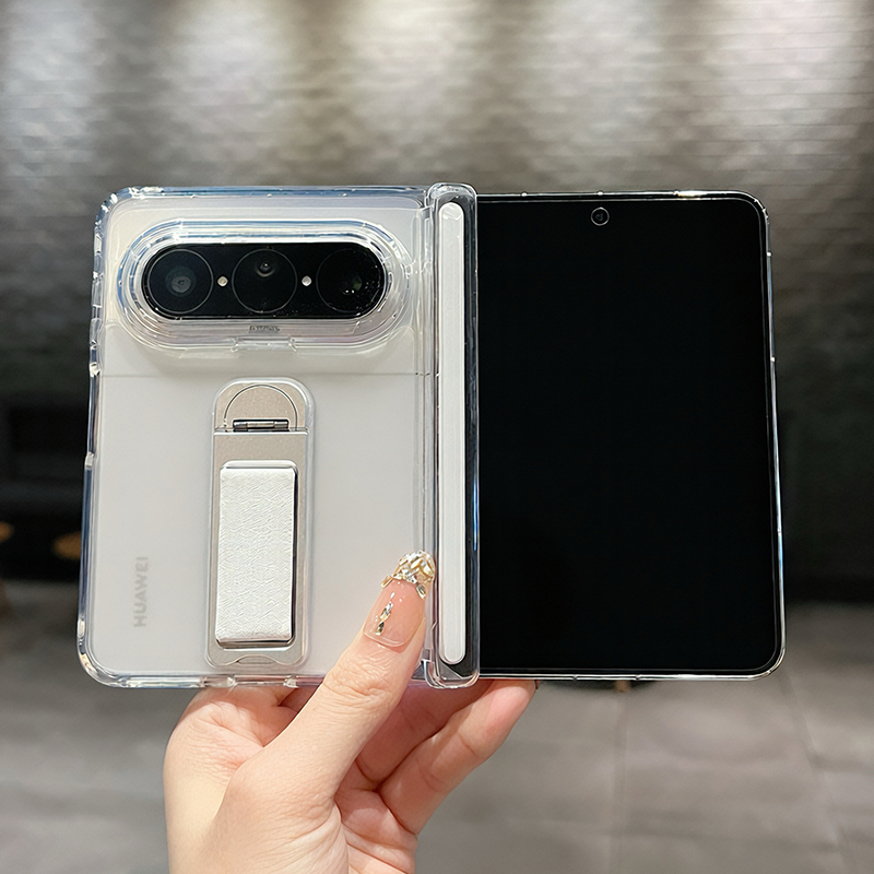 Suitable for Huawei Puraxmax Foldable Phone Case, Puraxmax Collector's Edition Protective Cover, Transparent Silicone Dual Central Axis Full-Body Anti-Drop Wrist Strap Rotating Stand Two-In-One Case Suitable for Huawei Puraxmax Foldable Phone Case, Puraxmax Collector's Edition Protective Cover, Transparent Silicone Dual Central Axis Full-Body Anti-Drop Wrist Strap Rotating Stand Two-In-One Case