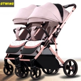 Коляска для близнецов, съёмный самолет с сидением, складная тележка для новорожденных для двоих, можно сидеть и лежать