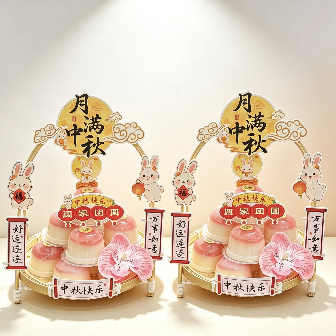 【ชุดเจลลี่ทาวเวอร์จากตะกร้าไม้ไผ่】ชุดวัสดุและคู่มือสอนทำเจลลี่ทาวเวอร์จากตะกร้าไม้ไผ่สำหรับเทศกาลไหว้พระจันทร์เมืองเฉาซาน ครบชุด