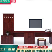 Zhitu hotel guest room standard room furniture full set of high and low table cabinet computer TV cabinet writing desk with hanging board