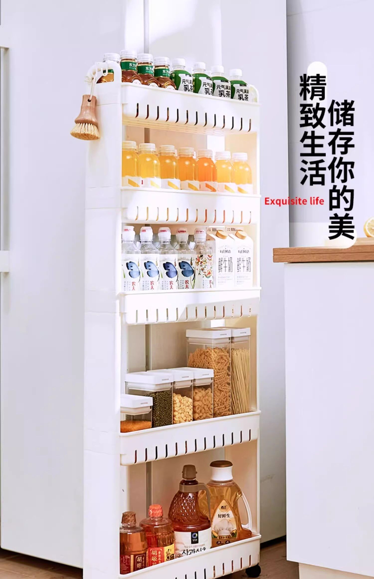 Шкаф Шлица 日本正品夹缝置物架浴室超窄缝隙架厨房冰箱边极窄收纳柜薄柜储