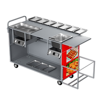 Grilled Beibei Commercial Stall Gas Fried BBQ Iron Pot Oden Mala Tang Carpet Mobile Snack Cart Cart