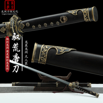 Dragon Spring Dragon Stream Knife Sword Sword of Absurd Knife Tang Cross Knife Ring First Knife Tang Sword Flower Pattern Steel Burning Blade Integrated Sword Unopened Blade