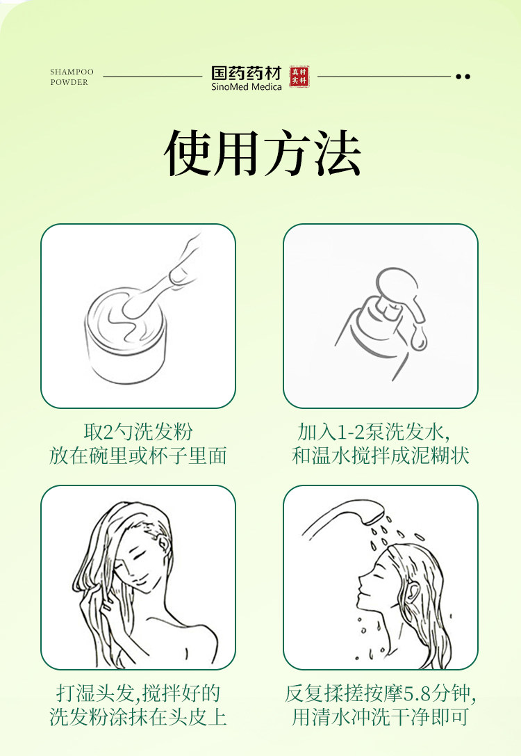 【中国直邮】 国药药材 侧柏叶洗头粉 何首乌生姜中药材洗头包洗发粉可搭配洗发水