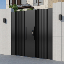 Modern stainless steel courtyard door aluminum art villa entry single and double doors rural yard fence iron art door customization
