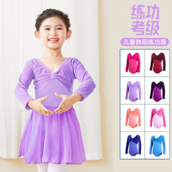 Children's Purple Velvet Dance Clothing Autumn and Winter Ballet Chinese Dance Practice Clothing Girls Dance Examination Gymnastics Clothing