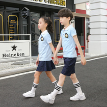 Primary school uniforms short sleeve suit Summer clothes Childrens college Wind kindergarten Garden clothes graduation photo performance Out of service