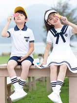 Moshi Mom Kindergarten Garden clothes Summer clothes Primary school Childrens school Wind Children Summer recitation Out of service suit