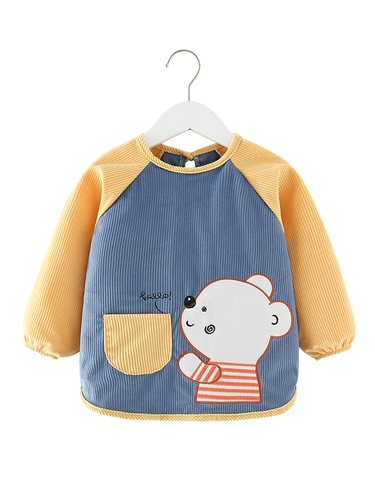 Детский демисезонный фартук, водонепроницаемое термобелье, лонгслив для еды, нагрудник подходит для мужчин и женщин, анти-грязь, сзади на завязках