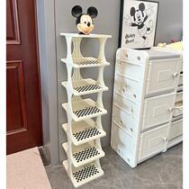 Cream style baby shoe rack at home entrance single row childrens entry narrow multi-layer shoe cabinet storage artifact to save space