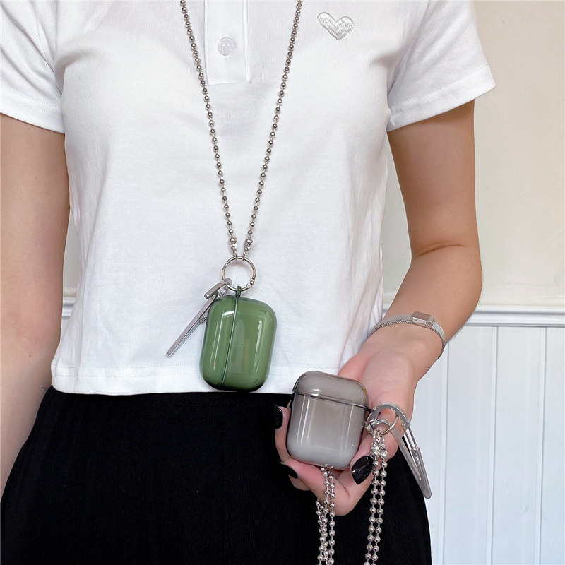 Suitable for airpodspro protective case Apple airpods1 2 3 generation three earphone sets transparent soft shell lanyard